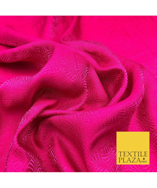 Premium Cerise Pink Fancy Waves Shimmer Jacquard Fabric Dress Material 45" NC657