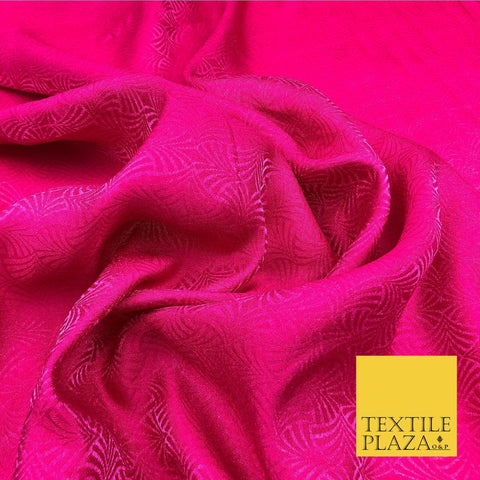 Premium Cerise Pink Fancy Waves Shimmer Jacquard Fabric Dress Material 45" NC657