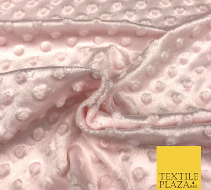 Pink Soft Plush Dimple Fleece Popcorn Embossed Dots Blankets Craft 1063