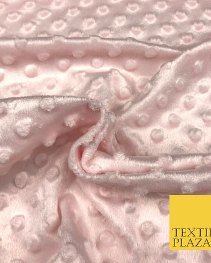 Pink Soft Plush Dimple Fleece Popcorn Embossed Dots Blankets Craft 1063
