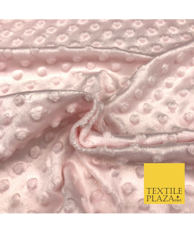 Pink Soft Plush Dimple Fleece Popcorn Embossed Dots Blankets Craft 1063