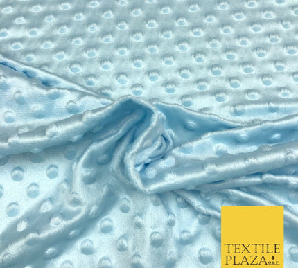 Blue Soft Plush Dimple Fleece Popcorn Embossed Dots Blankets Craft 1062