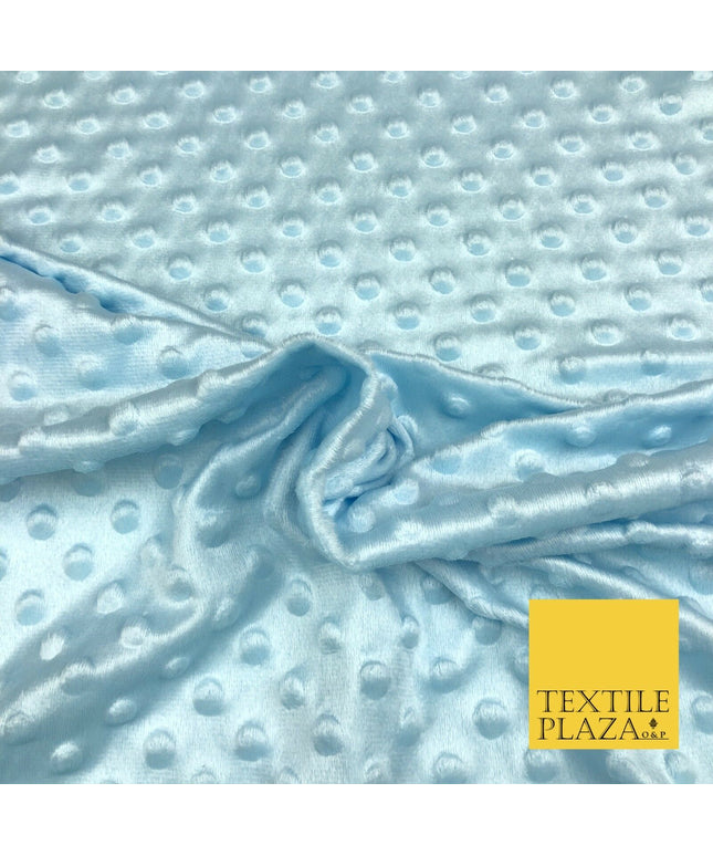 Blue Soft Plush Dimple Fleece Popcorn Embossed Dots Blankets Craft 1062