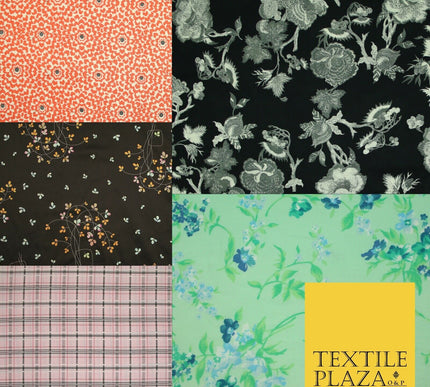 Floral Animal Abstract Printed Cotton Sateen Lawn Summer Dress Fabric Flower 58"