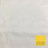 Premium White Fancy Leaves Shimmer Jacquard Fabric Dress Material 45" NC660