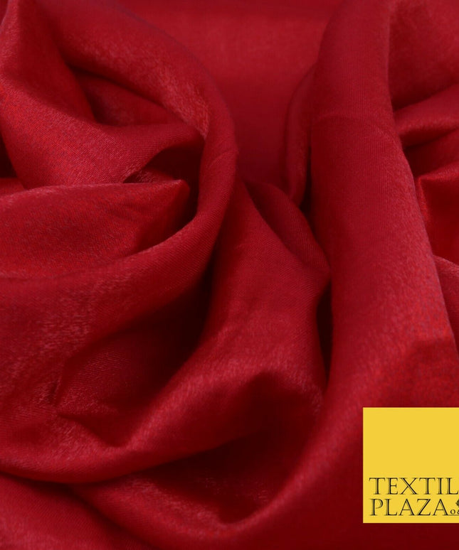 DEEP RED Soft Smooth Silky Shimmer Polyester Woven Fabric Lining Salwar 1498