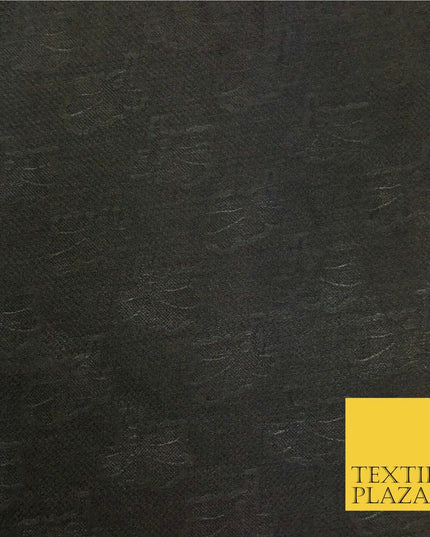 Premium Black Fancy Floral Shimmer Jacquard Fabric Dress Material 45" NC662