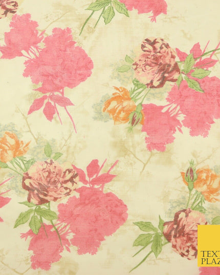 Italian Design Premium Floral Digital Printed Sheer Organza 100%Polyester Fabric