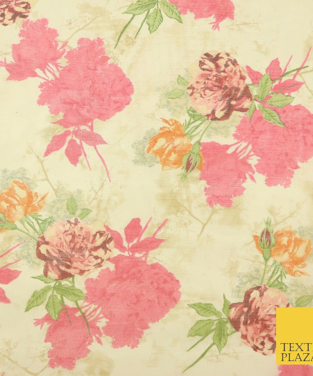 Italian Design Premium Floral Digital Printed Sheer Organza 100%Polyester Fabric