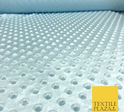 Blue Soft Plush Dimple Fleece Popcorn Embossed Dots Blankets Craft 1062