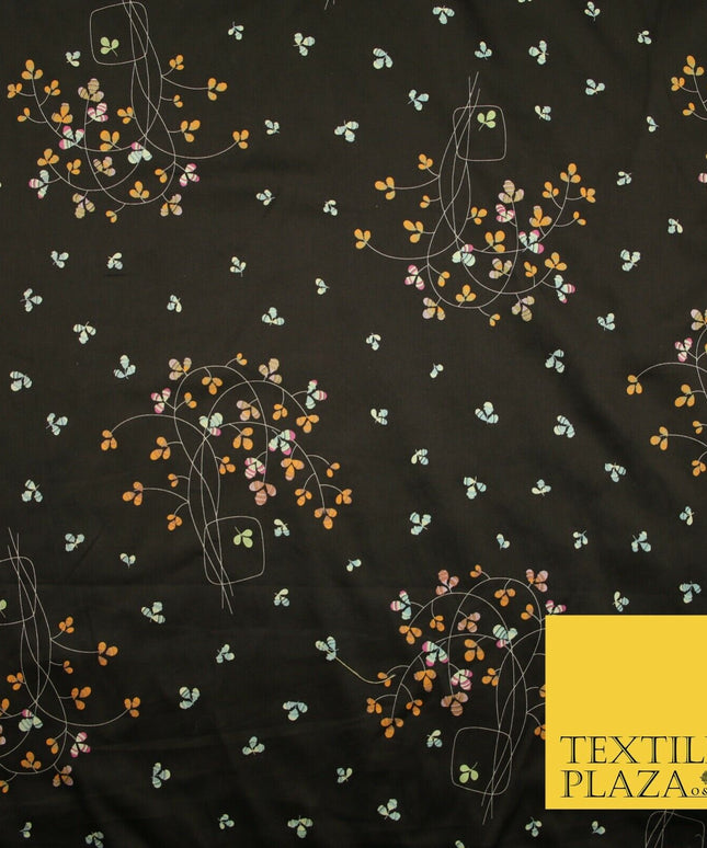 Floral Animal Abstract Printed Cotton Sateen Lawn Summer Dress Fabric Flower 58"