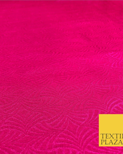 Premium Cerise Pink Fancy Waves Shimmer Jacquard Fabric Dress Material 45" NC657