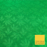 Premium Green Fancy Leaves Shimmer Jacquard Fabric Dress Material 45" NC664