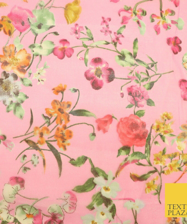 Italian Design Premium Floral Digital Printed Sheer Organza 100%Polyester Fabric