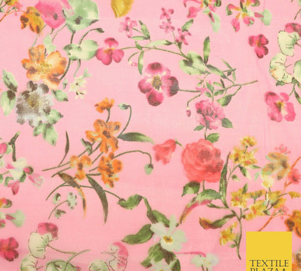 Italian Design Premium Floral Digital Printed Sheer Organza 100%Polyester Fabric