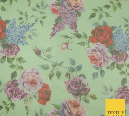 Italian Design Premium Floral Digital Printed Sheer Organza 100%Polyester Fabric