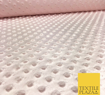 Pink Soft Plush Dimple Fleece Popcorn Embossed Dots Blankets Craft 1063