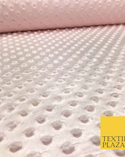 Pink Soft Plush Dimple Fleece Popcorn Embossed Dots Blankets Craft 1063