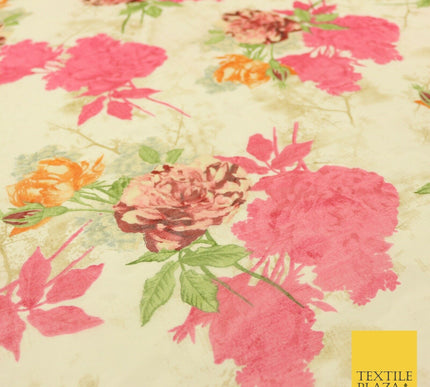 Italian Design Premium Floral Digital Printed Sheer Organza 100%Polyester Fabric