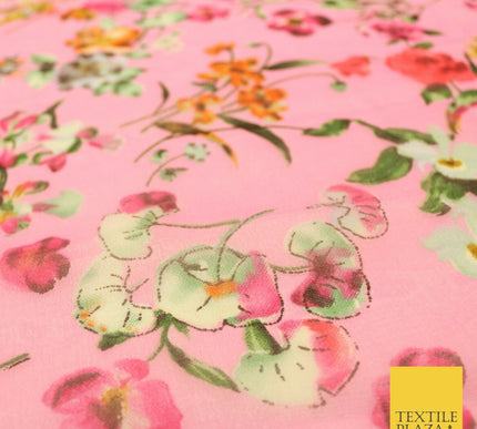 Italian Design Premium Floral Digital Printed Sheer Organza 100%Polyester Fabric