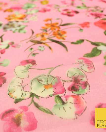 Italian Design Premium Floral Digital Printed Sheer Organza 100%Polyester Fabric