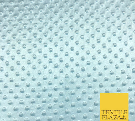 Blue Soft Plush Dimple Fleece Popcorn Embossed Dots Blankets Craft 1062
