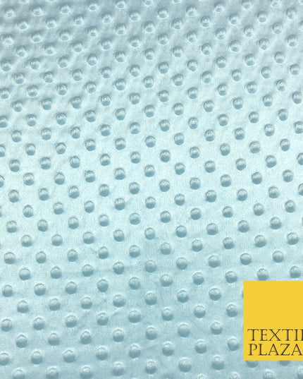 Blue Soft Plush Dimple Fleece Popcorn Embossed Dots Blankets Craft 1062