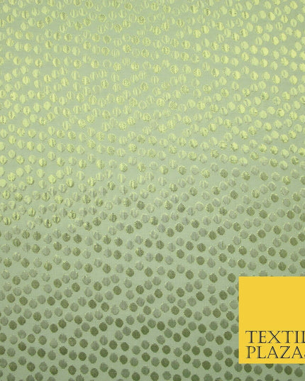 Metallic Gold Silver Spotted Circles Textured Brocade Jacquard Dress Fabric