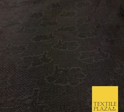 Premium Black Fancy Floral Shimmer Jacquard Fabric Dress Material 45" NC662