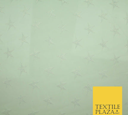 Gold Blue White Metallic 3cm Embroidered Star Mesh Net Fabric Sparkle DressCraft