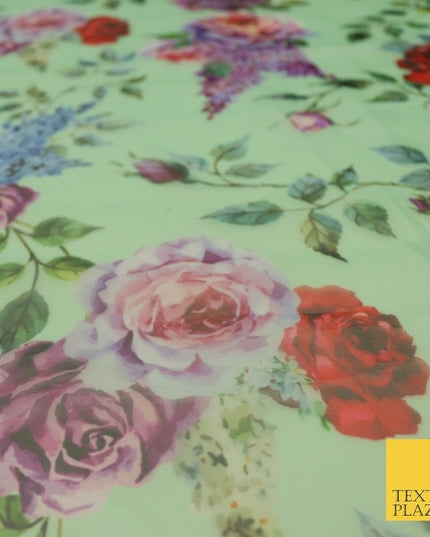 Italian Design Premium Floral Digital Printed Sheer Organza 100%Polyester Fabric