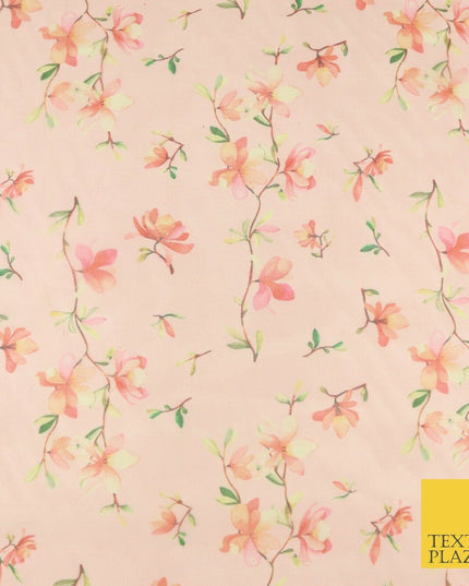 Italian Design Premium Floral Digital Printed Sheer Organza 100%Polyester Fabric