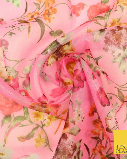 Italian Design Premium Floral Digital Printed Sheer Organza 100%Polyester Fabric