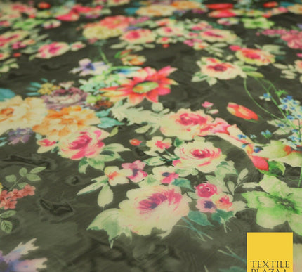 Italian Design Premium Floral Digital Printed Sheer Organza 100%Polyester Fabric