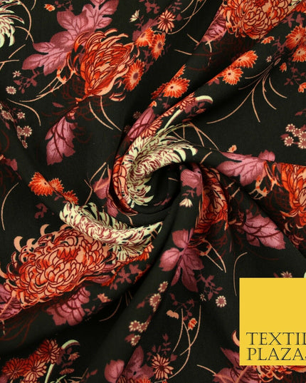 Mix Floral Animal Abstract Printed Fine Crepe Polyester Summer Dress Fabric 58"