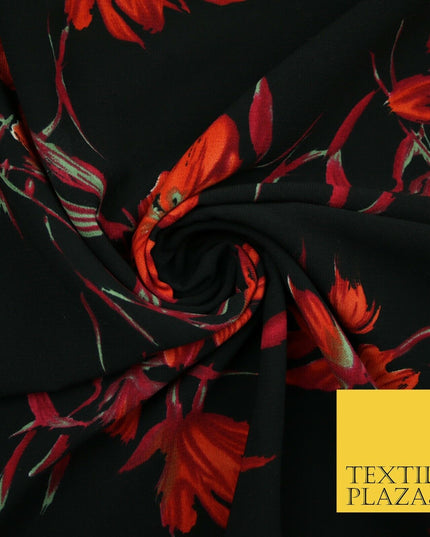 Mix Floral Animal Abstract Printed Fine Crepe Polyester Summer Dress Fabric 58"