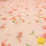 Italian Design Premium Floral Digital Printed Sheer Organza 100%Polyester Fabric