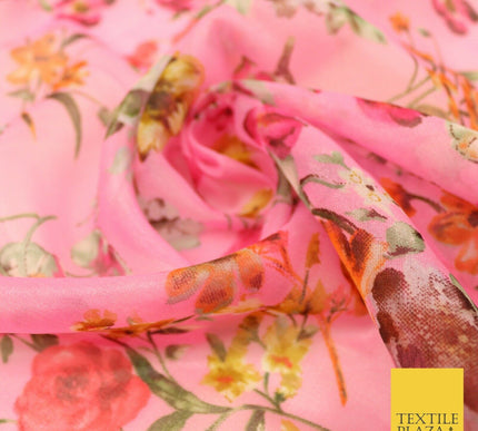 Italian Design Premium Floral Digital Printed Sheer Organza 100%Polyester Fabric