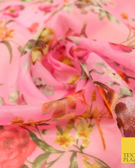 Italian Design Premium Floral Digital Printed Sheer Organza 100%Polyester Fabric