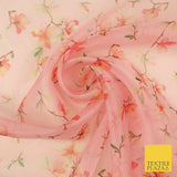 Italian Design Premium Floral Digital Printed Sheer Organza 100%Polyester Fabric