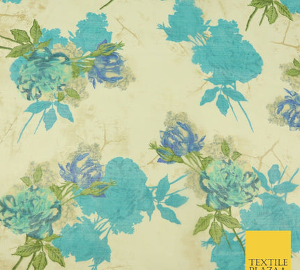 Italian Design Premium Floral Digital Printed Sheer Organza 100%Polyester Fabric