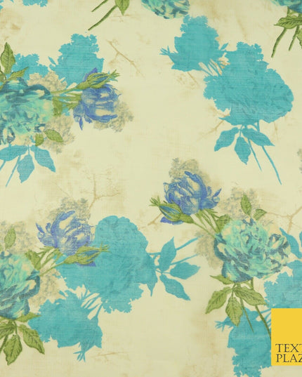Italian Design Premium Floral Digital Printed Sheer Organza 100%Polyester Fabric