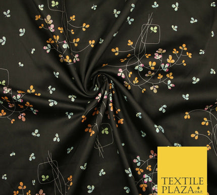 Floral Animal Abstract Printed Cotton Sateen Lawn Summer Dress Fabric Flower 58"