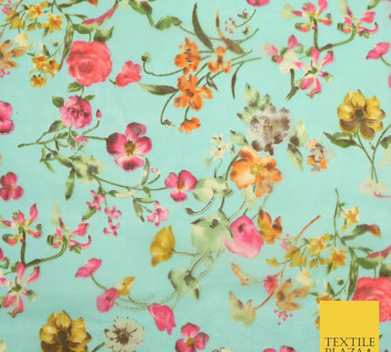 Italian Design Premium Floral Digital Printed Sheer Organza 100%Polyester Fabric