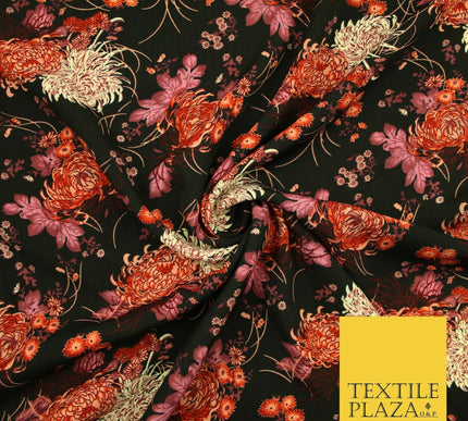 Mix Floral Animal Abstract Printed Fine Crepe Polyester Summer Dress Fabric 58"