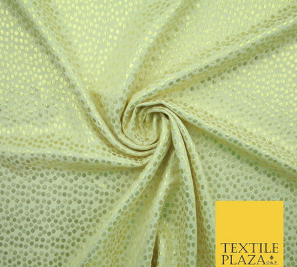 Metallic Gold Silver Spotted Circles Textured Brocade Jacquard Dress Fabric