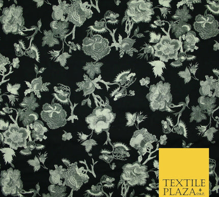 Floral Animal Abstract Printed Cotton Sateen Lawn Summer Dress Fabric Flower 58"