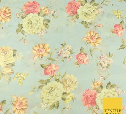 Italian Design Premium Floral Digital Printed Sheer Organza 100%Polyester Fabric