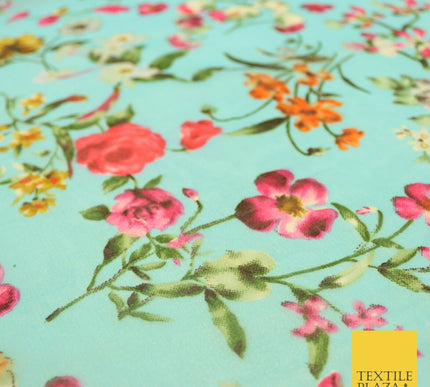 Italian Design Premium Floral Digital Printed Sheer Organza 100%Polyester Fabric