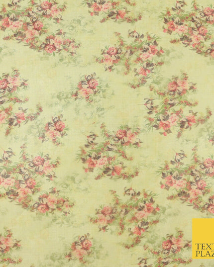 Italian Design Premium Floral Digital Printed Sheer Organza 100%Polyester Fabric